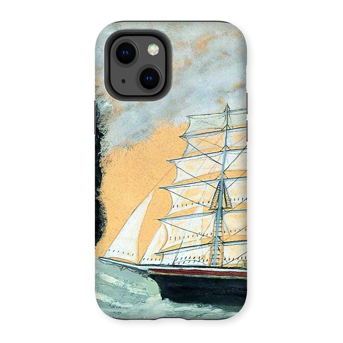 Tough Art Phone Case. 'Headland with Two Three-Masters'. Artist Alfred Wallis. Cornish Art Gallery Alfred Wallis