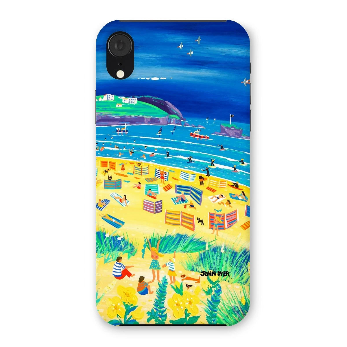Snap Art Phone Case. Perranporth Beach. Artist John Dyer. Cornwall Art Gallery John Dyer