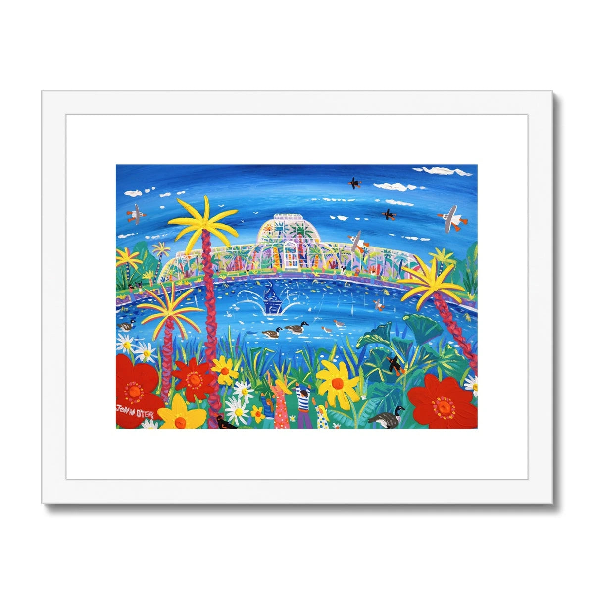 John Dyer Framed Open Edition London Art Print. 'A Feast of Flowers, Kew Gardens'. London Art Gallery John Dyer