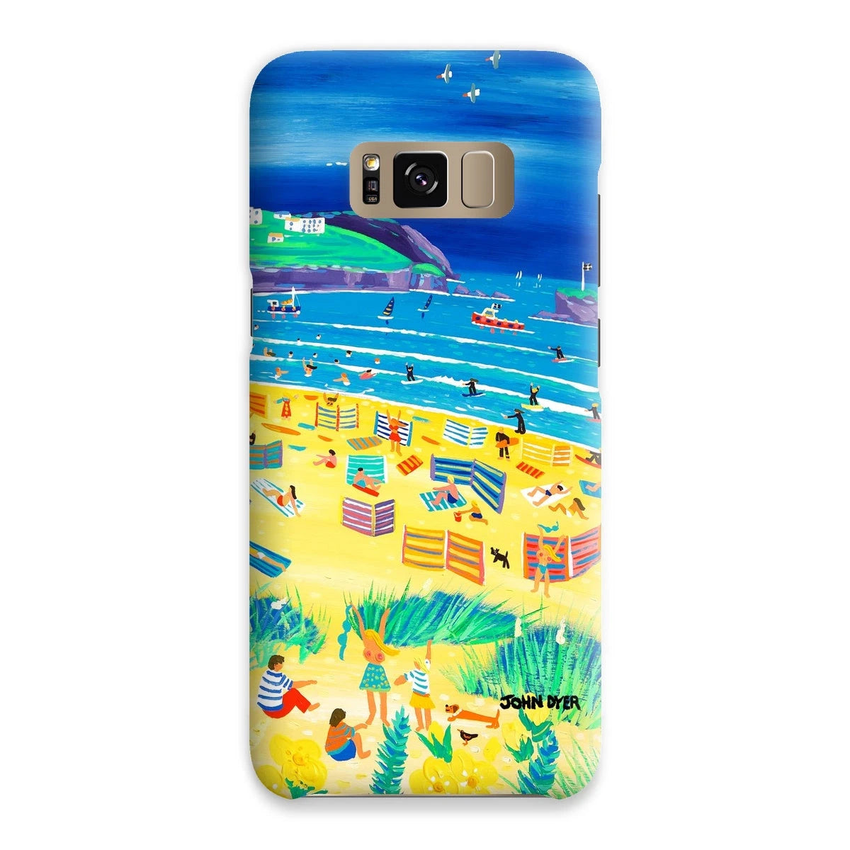 Snap Art Phone Case. Perranporth Beach. Artist John Dyer. Cornwall Art Gallery John Dyer