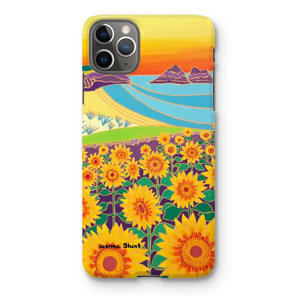 Snap Art Phone Case. Sunflowers, Holywell Bay. Artist Joanne Short. Cornwall Art Gallery Joanne Short