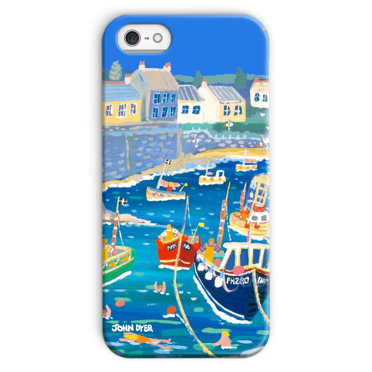 Snap Art Phone Case. Coverack Harbour. Artist John Dyer. Cornwall Art Gallery