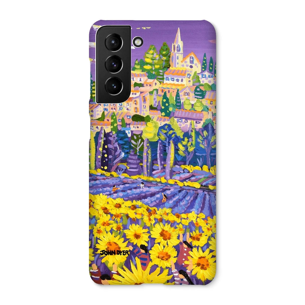 Snap Art Phone Case. Lavender & Sunflower Pickers, Provence, France. Artist John Dyer. Cornwall Art Gallery. John Dyer
