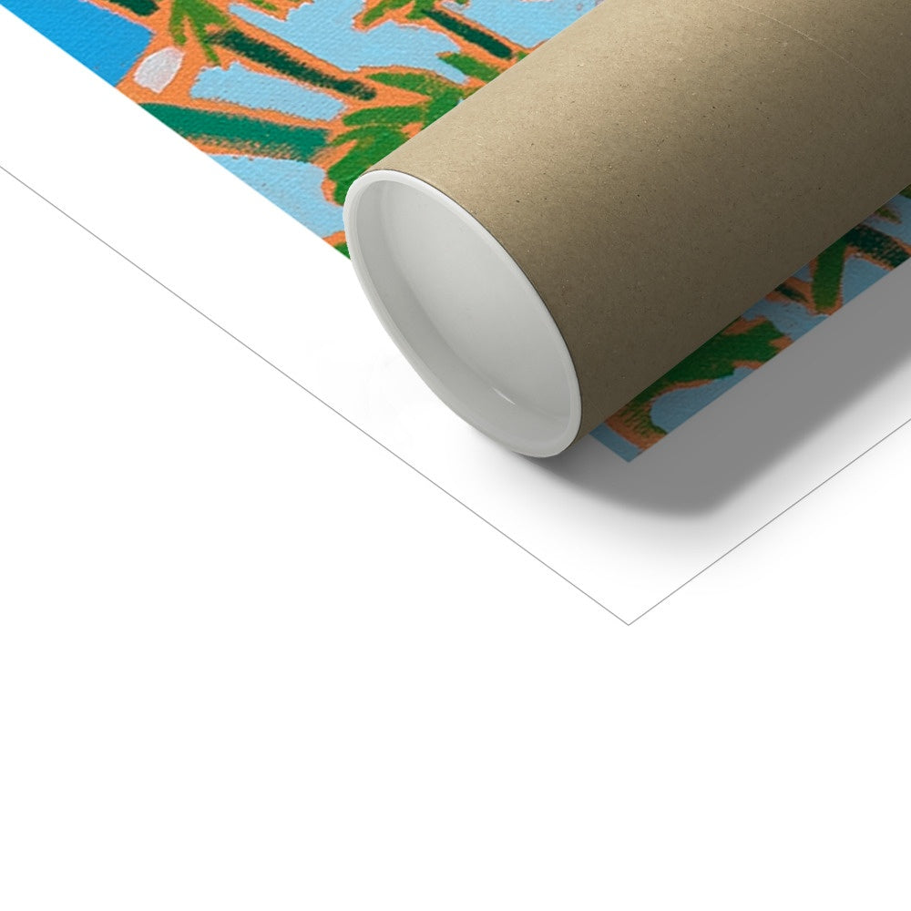 Joanne Short Open Edition Cornish Art Print. 'Perfect Day, Portscatho'. Cornwall Art Gallery