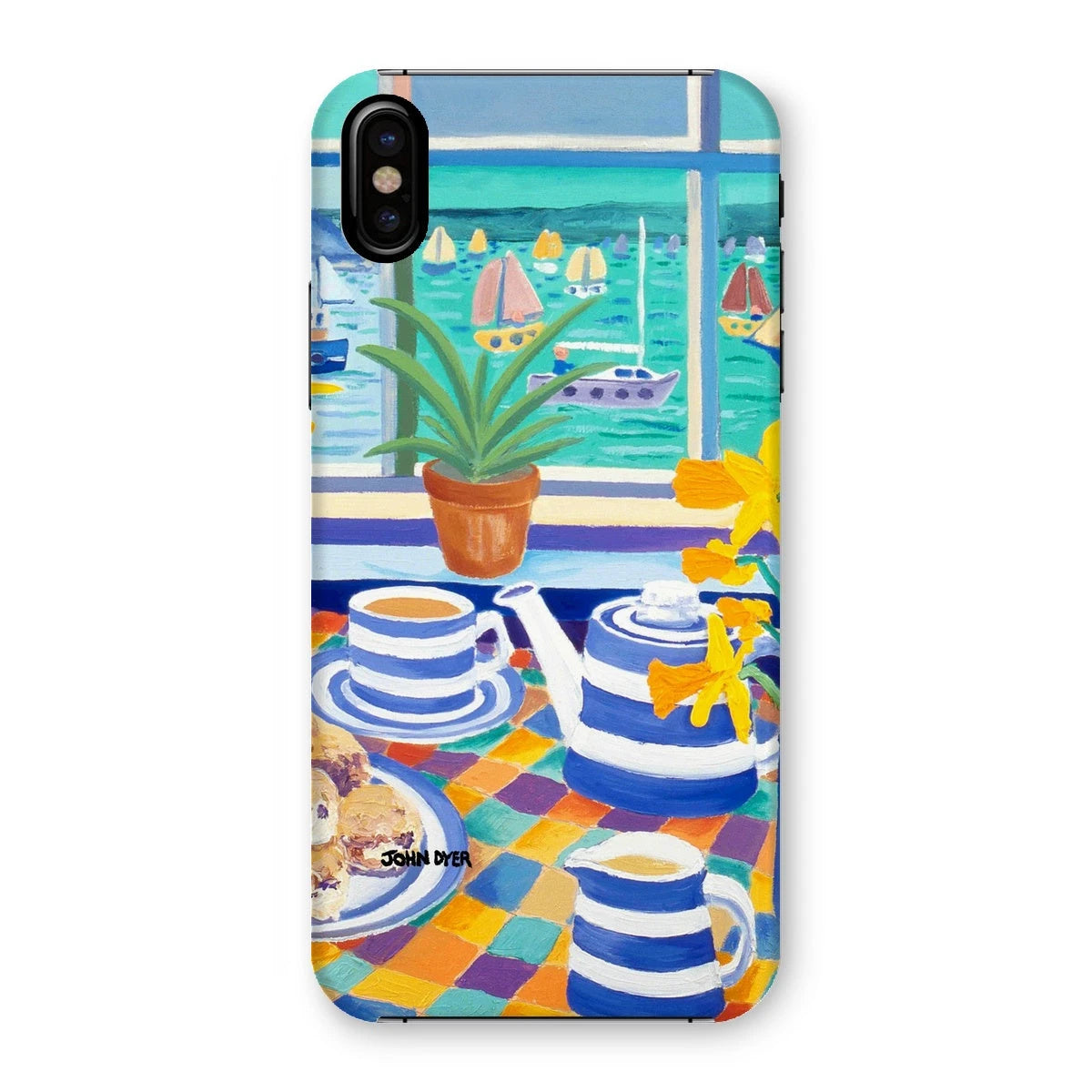 Snap Art Phone Case. Cornishware. Artist John Dyer. Cornwall Art Gallery John Dyer