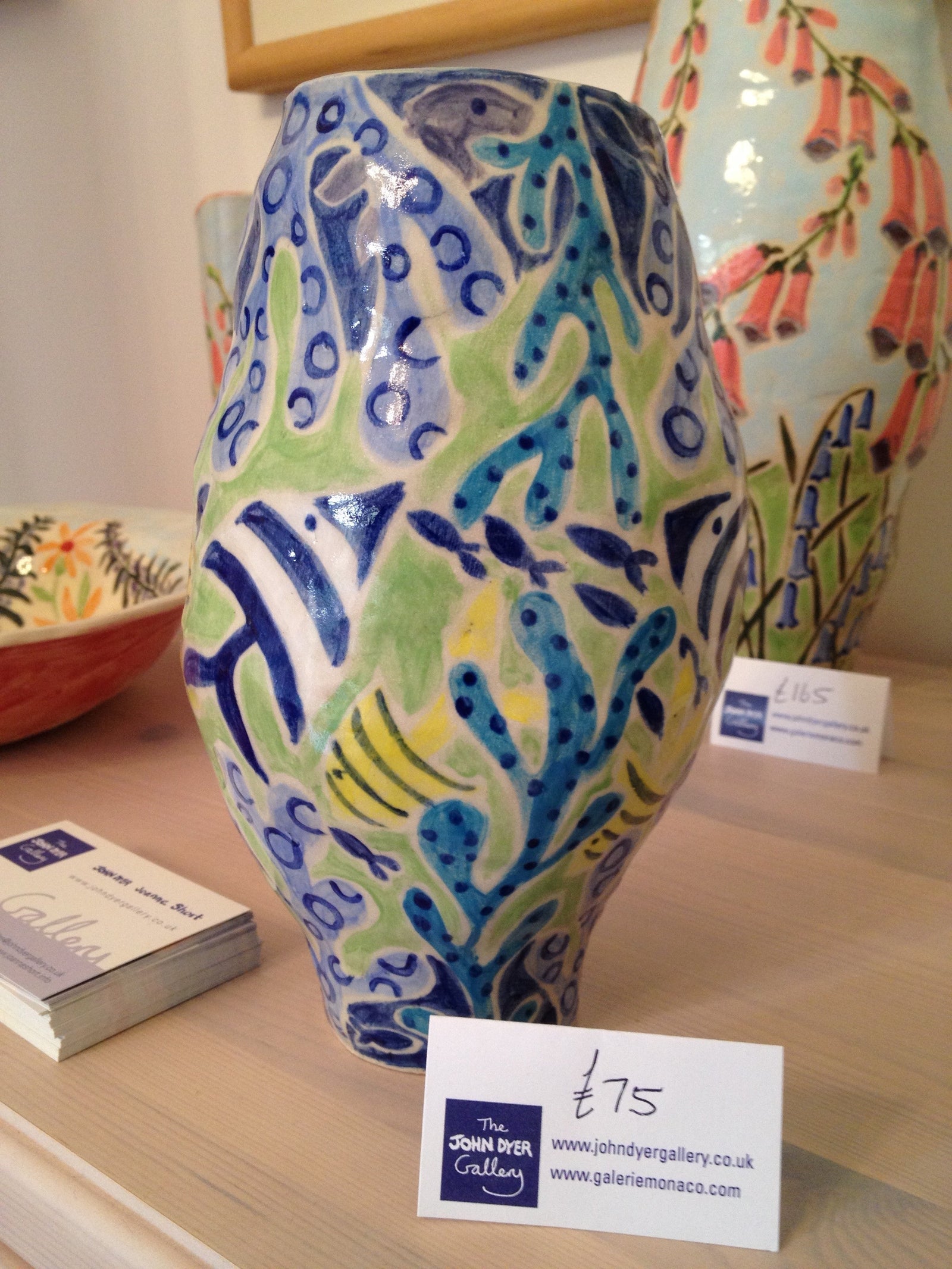 Joanne Short Ceramic Vase. Fish Joanne Short