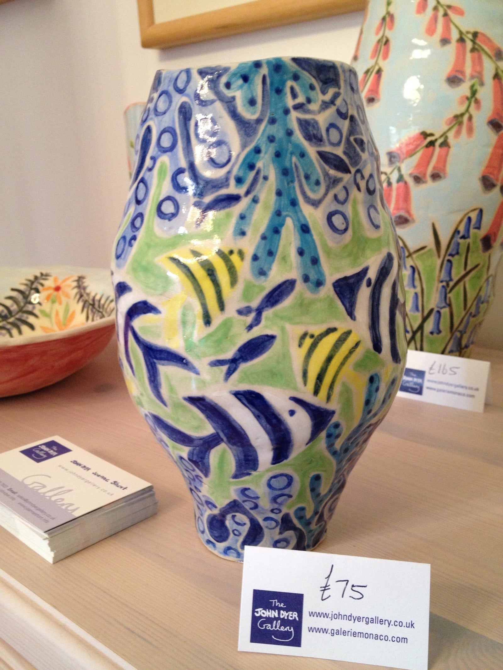 Joanne Short Ceramic Vase. Fish Joanne Short