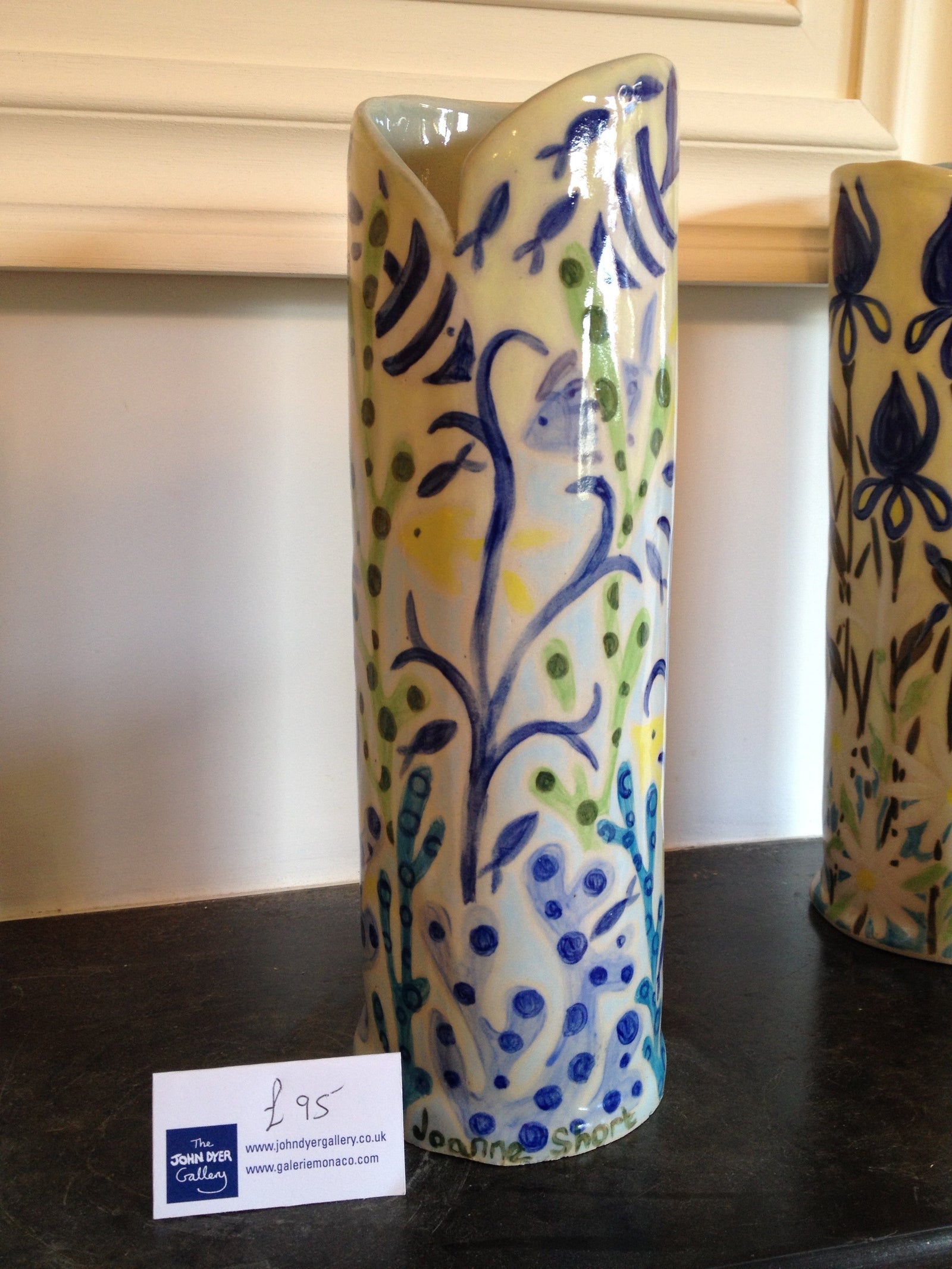 Joanne Short Ceramic Vase from Cornwall. Cornish Fish and Seaweed Joanne Short
