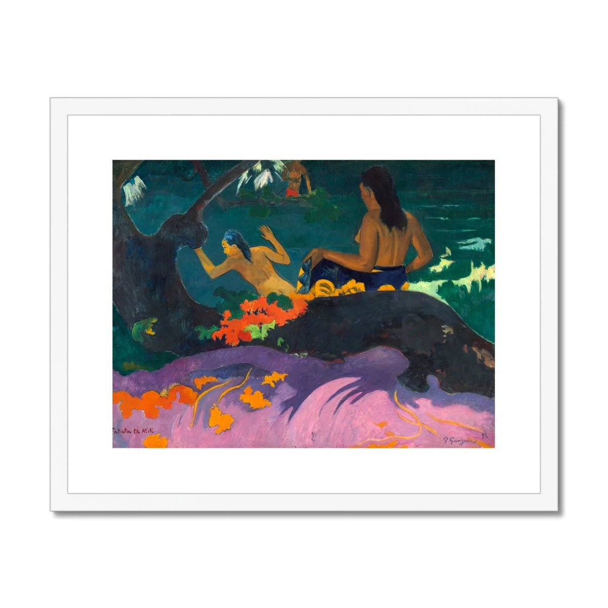 Paul Gauguin Framed Open Edition Art Print. 'Fatata te Miti', by the sea. Art Gallery Historic Art Paul Gauguin