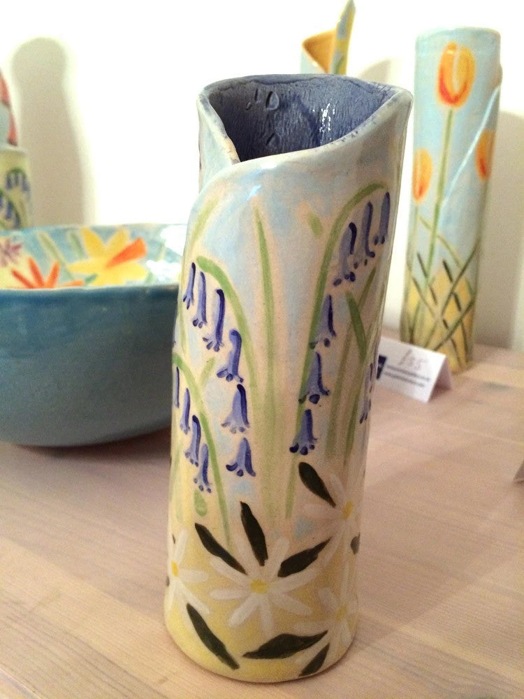 Joanne Short Ceramic Vase Bluebells and Daisies Joanne Short