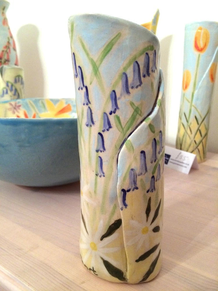 Joanne Short Ceramic Vase Bluebells and Daisies Joanne Short