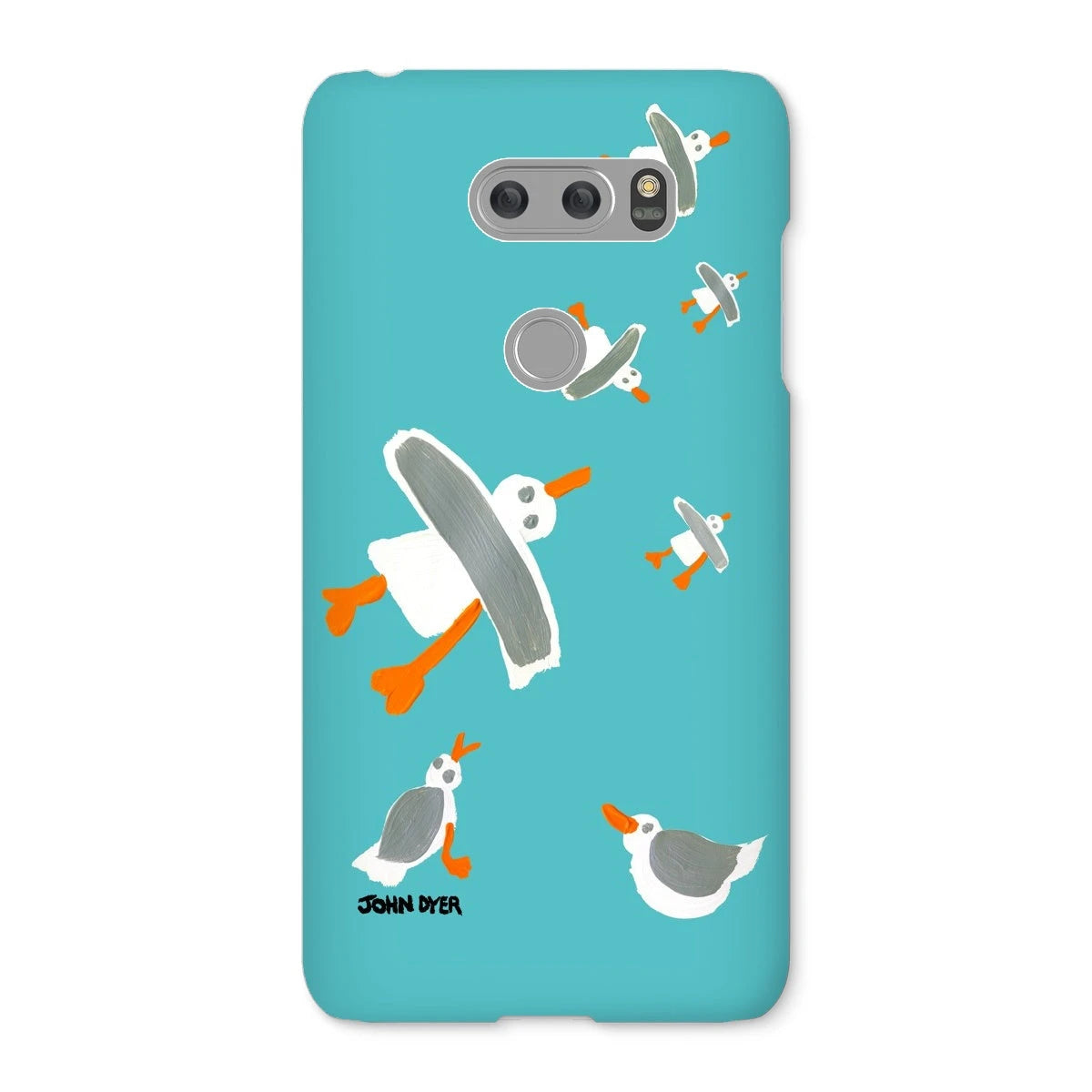 Snap Art Phone Case. Cornish Seagulls - Teal Colour. Artist John Dyer. Cornwall Art Gallery John Dyer
