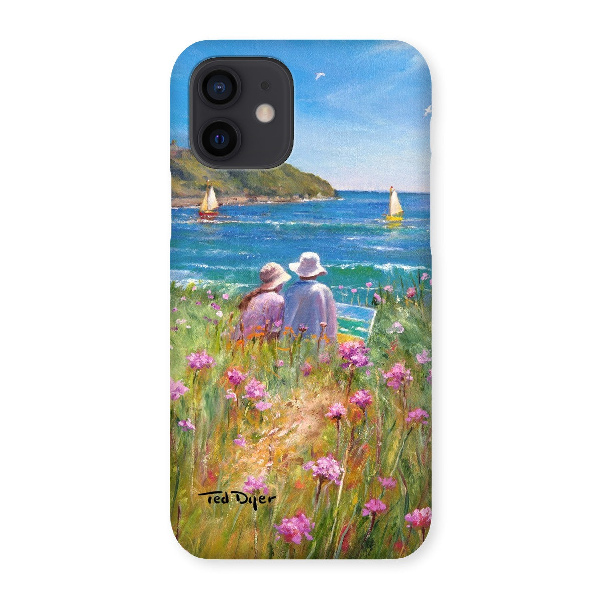 Snap Art Phone Case. Sea Pinks and Painters, Falmouth. Artist Ted Dyer. Cornwall Art Gallery Ted Dyer