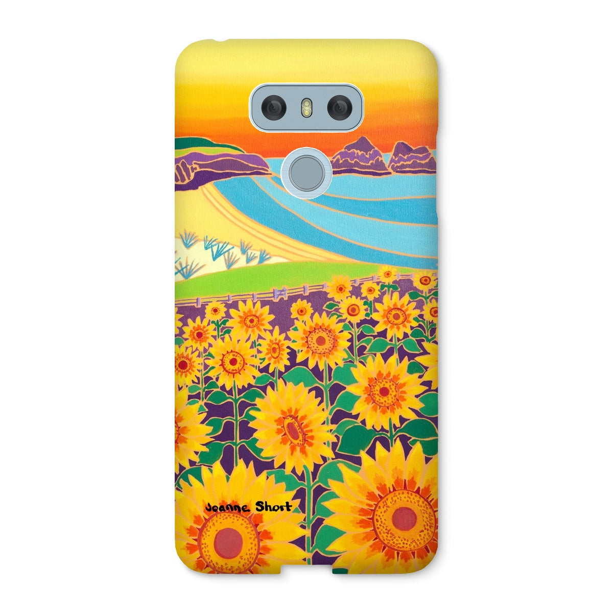 Snap Art Phone Case. Sunflowers, Holywell Bay. Artist Joanne Short. Cornwall Art Gallery