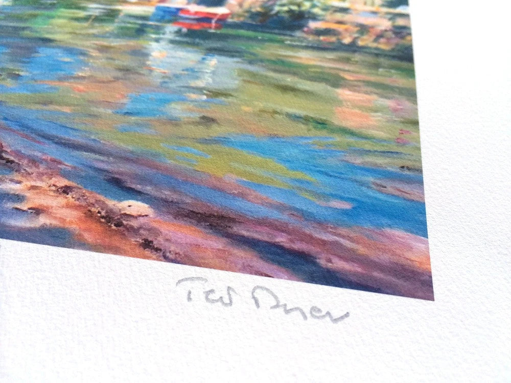 Limited Edition Print. Sailing on the Afternoon Tide, Helford, Cornwall. By Ted Dyer
