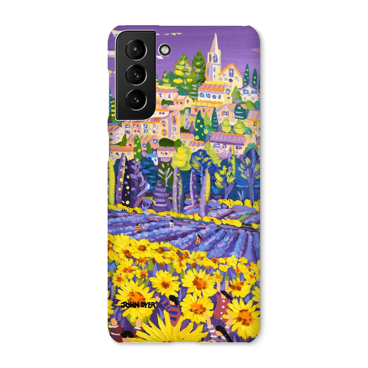 Snap Art Phone Case. Lavender & Sunflower Pickers, Provence, France. Artist John Dyer. Cornwall Art Gallery.