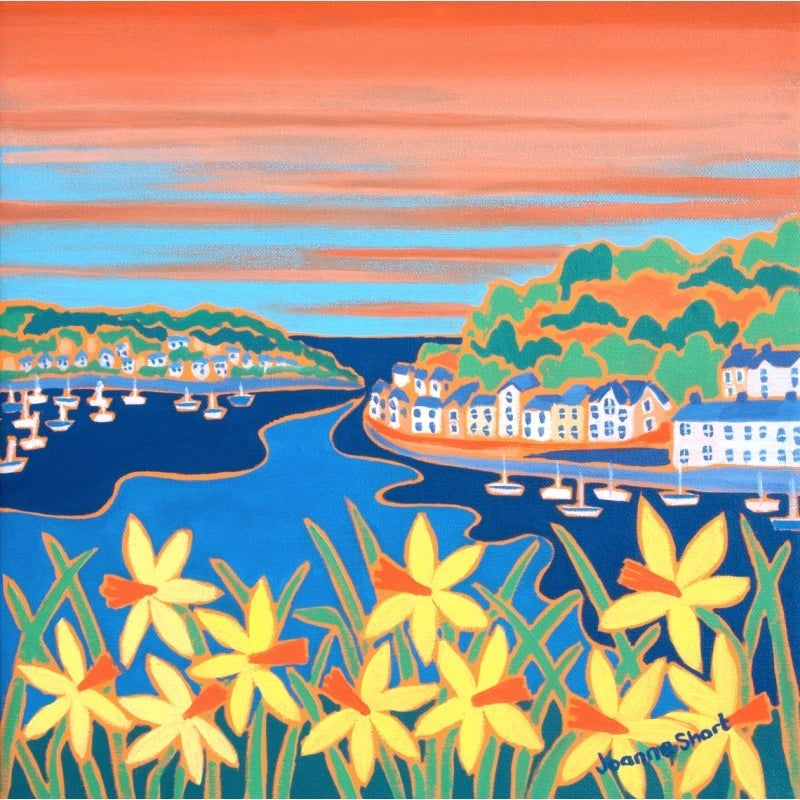 'Spring Sunset, Fowey'. Limited Edition Print by Cornish Artist Joanne Short Joanne Short