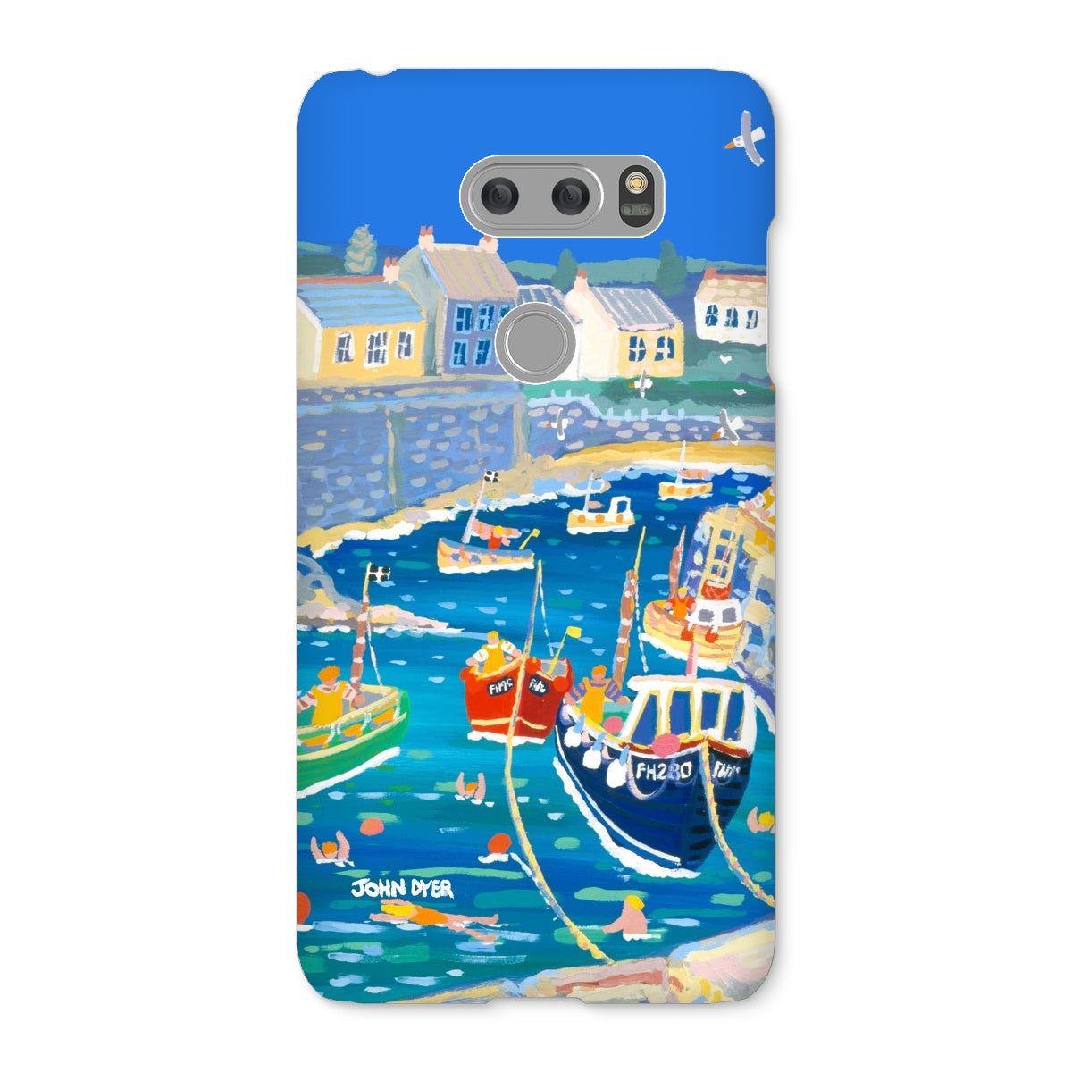 Snap Art Phone Case. Coverack Harbour. Artist John Dyer. Cornwall Art Gallery