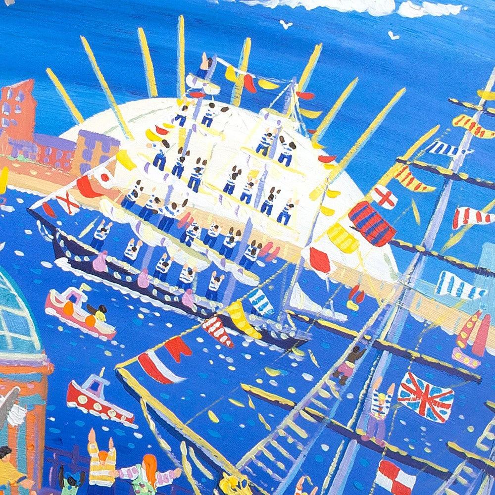 Limited Edition Print by Tall Ships Regatta Artist in Residence John Dyer. Tall Ships & Small Ships, Greenwich Garden, London. John Dyer