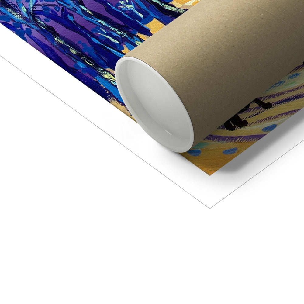 John Dyer Fine Art Print. Open Edition Paris Art Print. 'Cycling under the Moon, Paris, France'. French Art Gallery