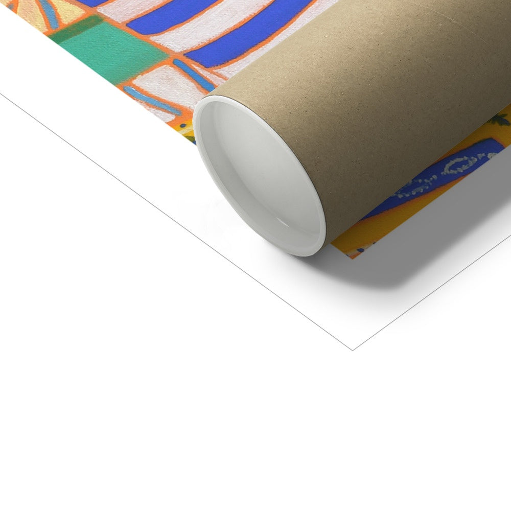 Joanne Short Fine Art Open Edition Coastal Garden Cornish Art Print 'Roses in the Window, Mousehole'. Cornwall Art Gallery