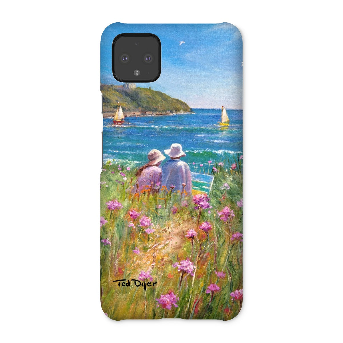 Snap Art Phone Case. Sea Pinks and Painters, Falmouth. Artist Ted Dyer. Cornwall Art Gallery