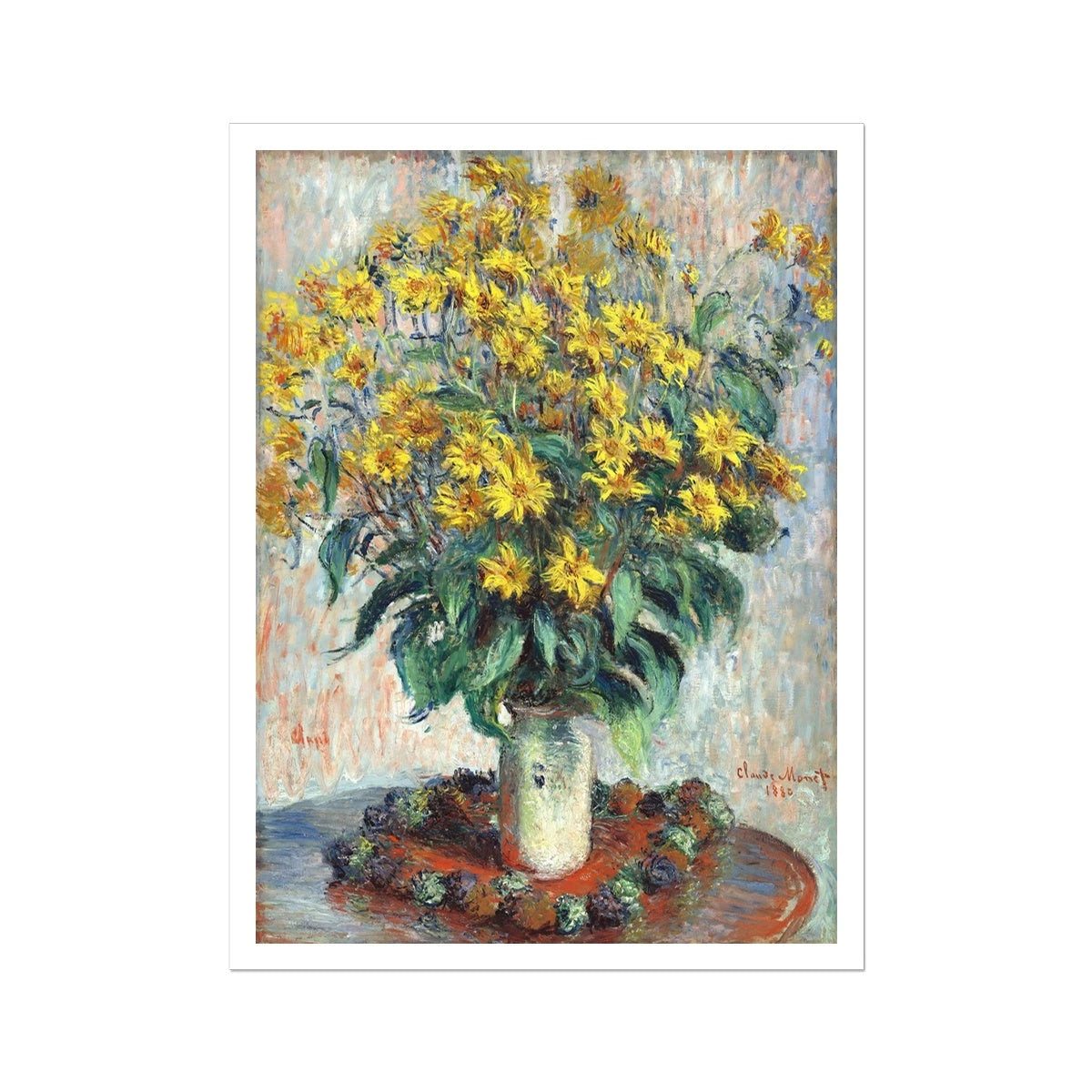 'Jerusalem Artichoke Flowers' Garden Flowers Still Life by Claude Monet. Open Edition Fine Art Print. Historic Art Claude Monet