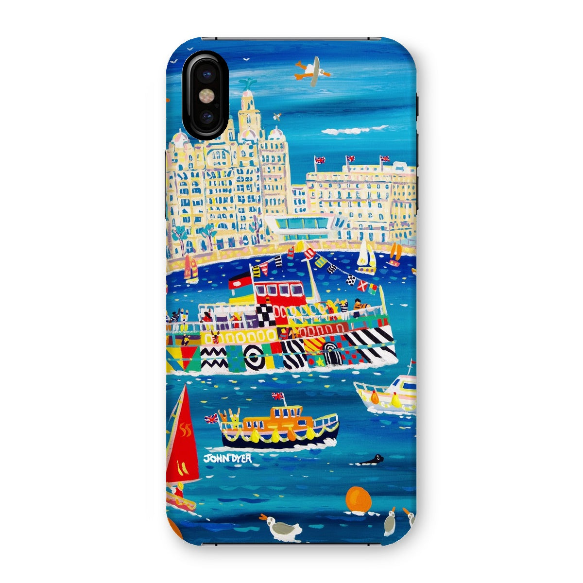 Snap Art Phone Case. Liverpool Mersey River Dazzle Ferry. Artist John Dyer. Cornwall Art Gallery