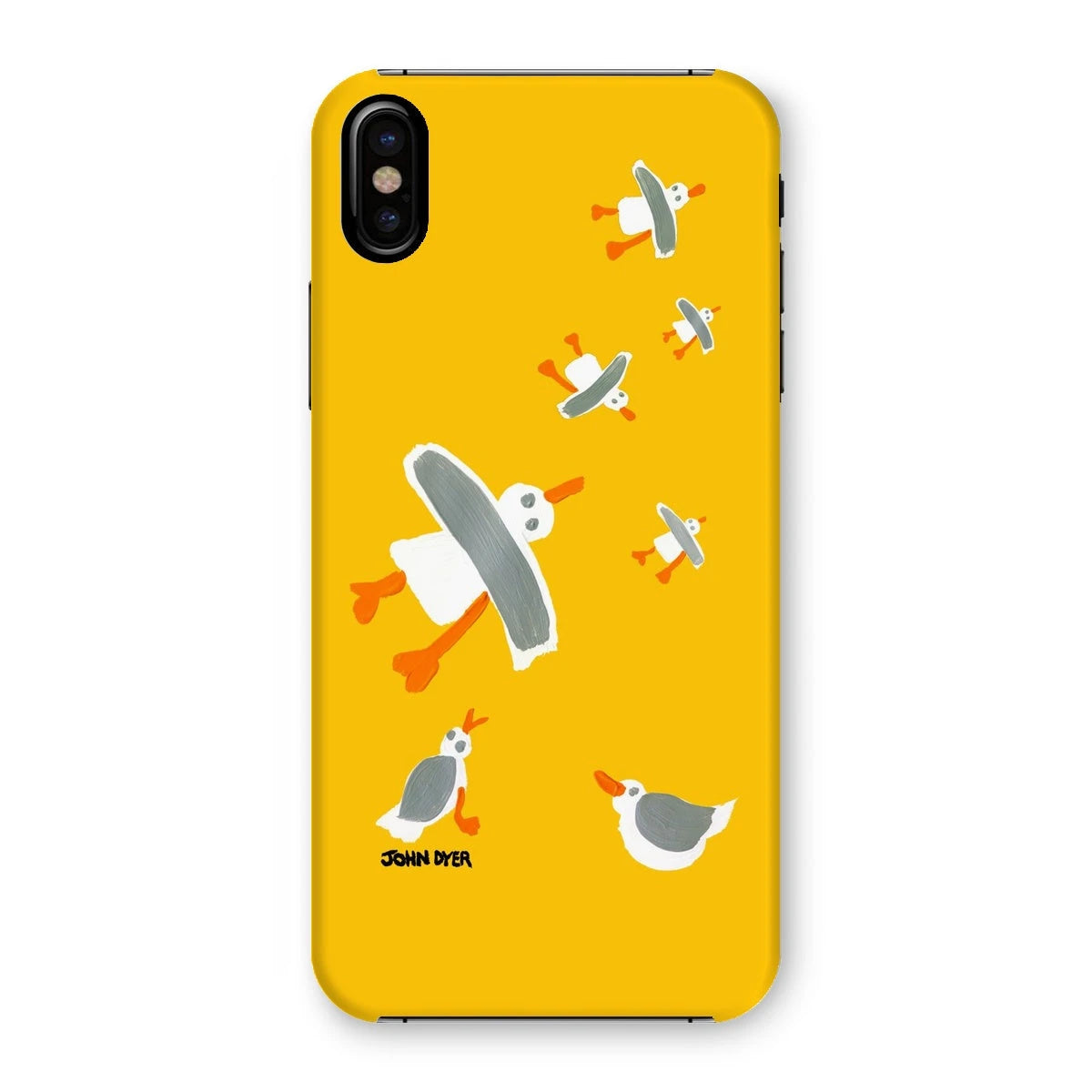 Snap Art Phone Case. Cornish Seagulls - Yellow Colour. Artist John Dyer. Cornwall Art Gallery John Dyer