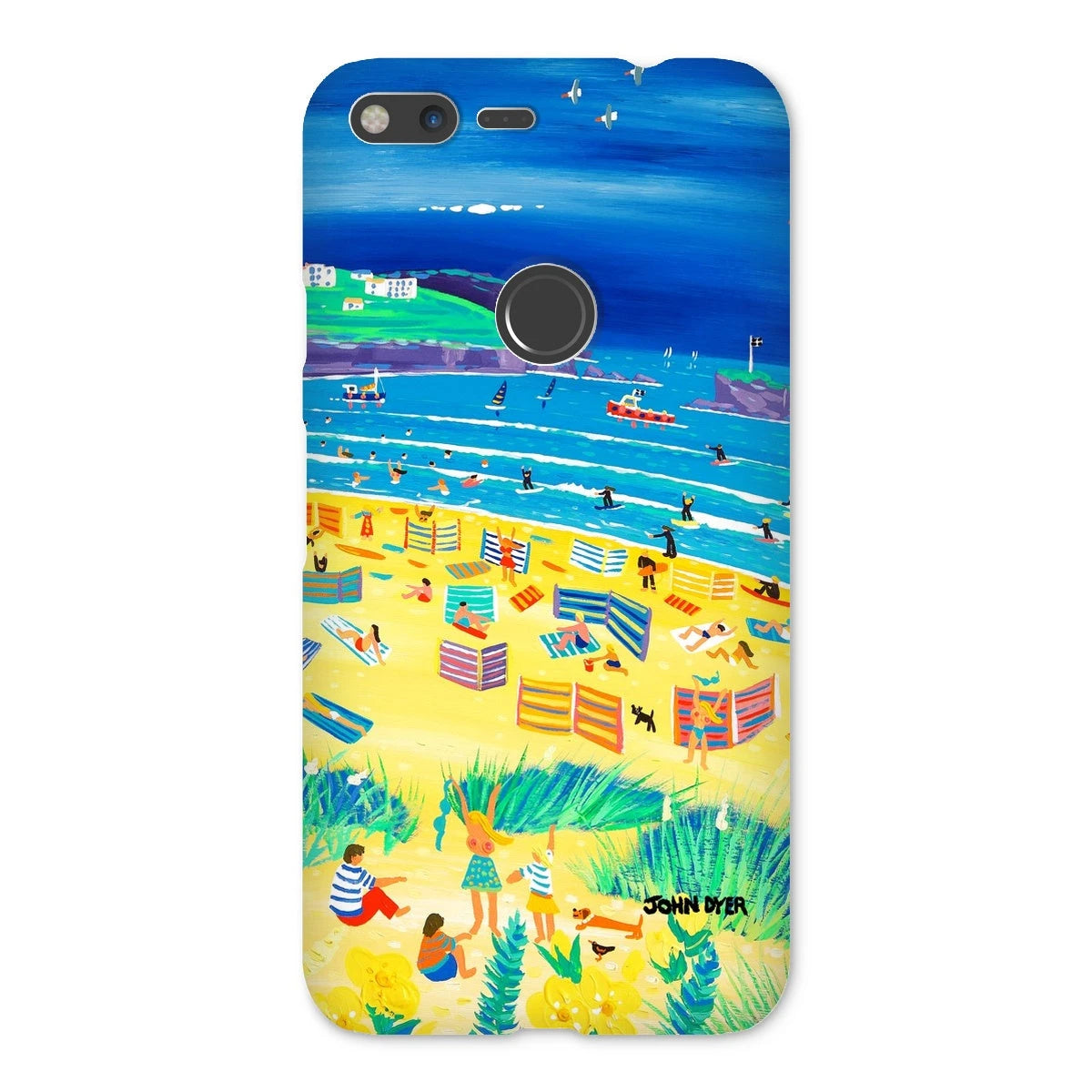Snap Art Phone Case. Perranporth Beach. Artist John Dyer. Cornwall Art Gallery John Dyer
