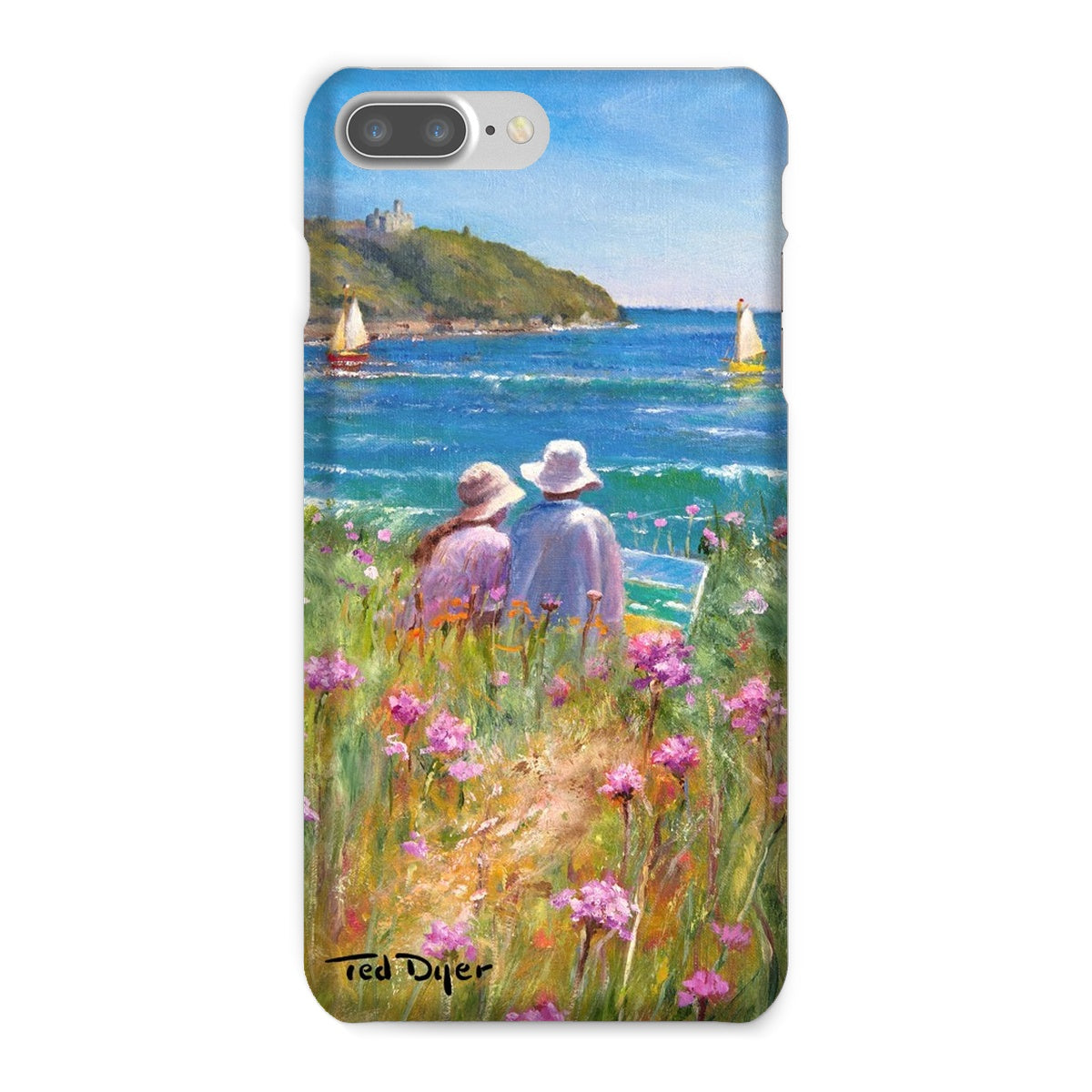 Snap Art Phone Case. Sea Pinks and Painters, Falmouth. Artist Ted Dyer. Cornwall Art Gallery Ted Dyer