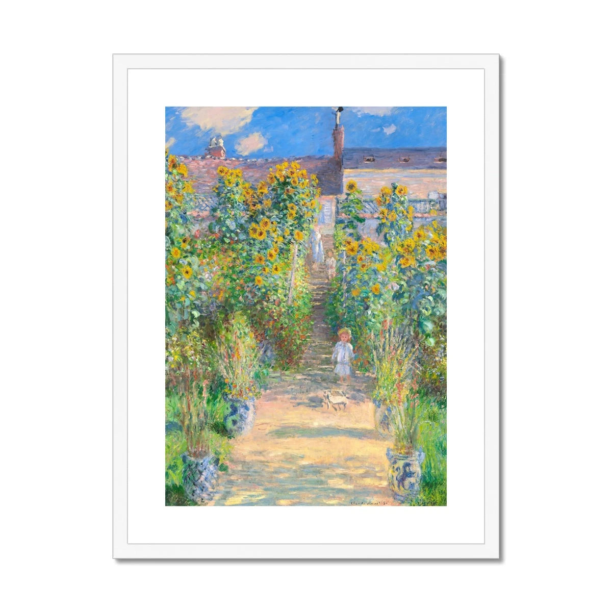Claude Monet Framed Open Edition Art Print. 'The Artist's Garden at Vétheuil'. Art Gallery Historic Art Claude Monet