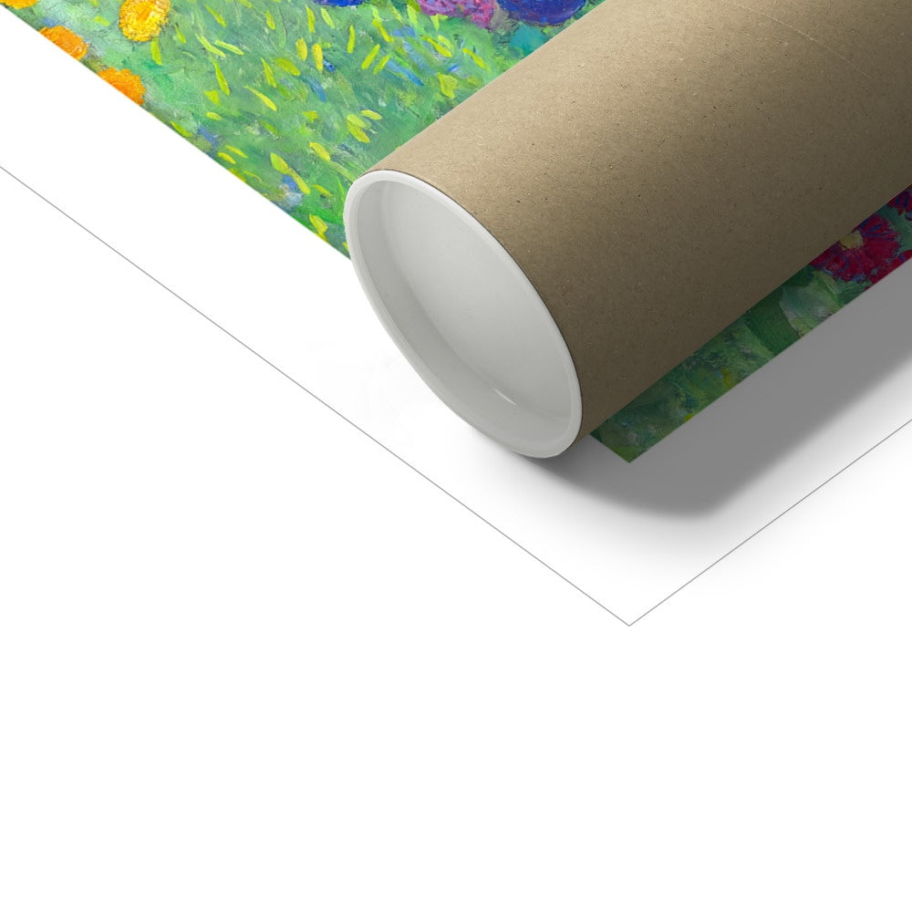 Gustav Klimt Open Edition Art Print. 'Cottage Garden with Sunflowers'. Art Gallery Historic Art