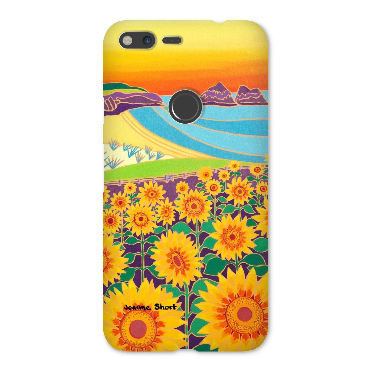 Snap Art Phone Case. Sunflowers, Holywell Bay. Artist Joanne Short. Cornwall Art Gallery Joanne Short