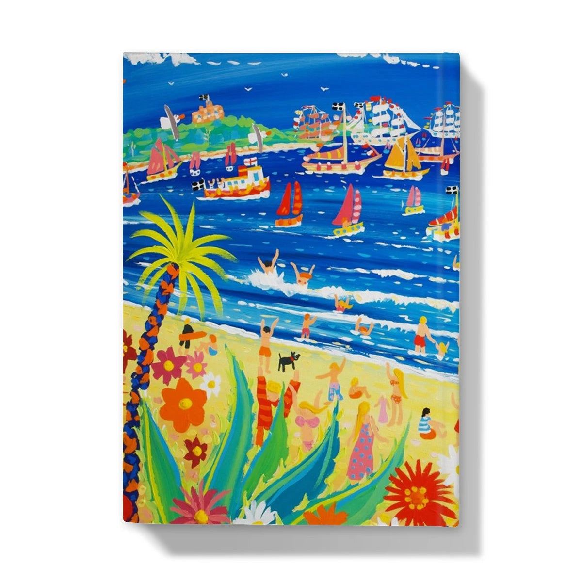 John Dyer Art Hardback Notebook Journal. Gyllyngvase Beach, Falmouth Tall Ships John Dyer