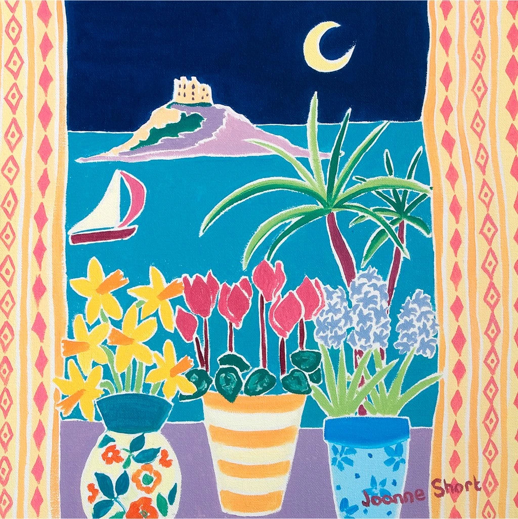 Mount's Bay Moon. Limited Edition Print by Cornish Artist Joanne Short