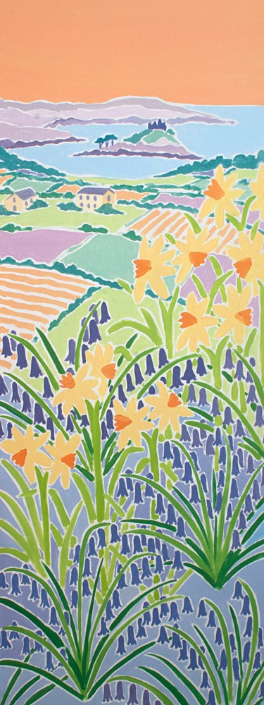 Original Oil Painting by Joanne Short. Spring has Sprung, Mount's Bay, Cornwall.