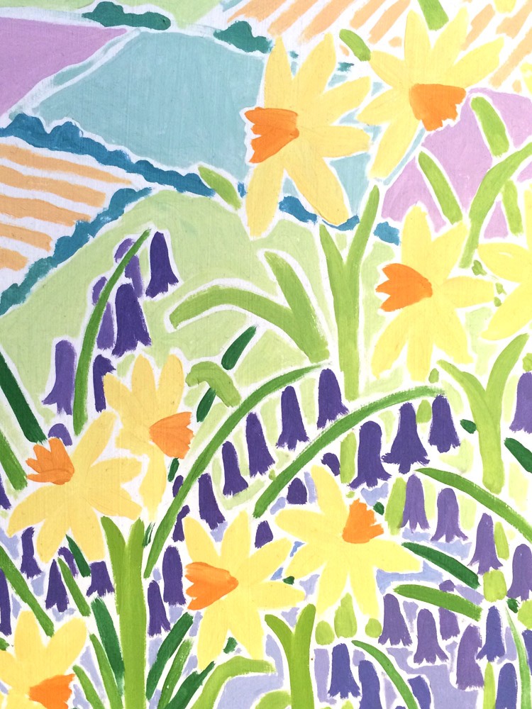 Original Oil Painting by Joanne Short. Spring has Sprung, Mount's Bay, Cornwall.