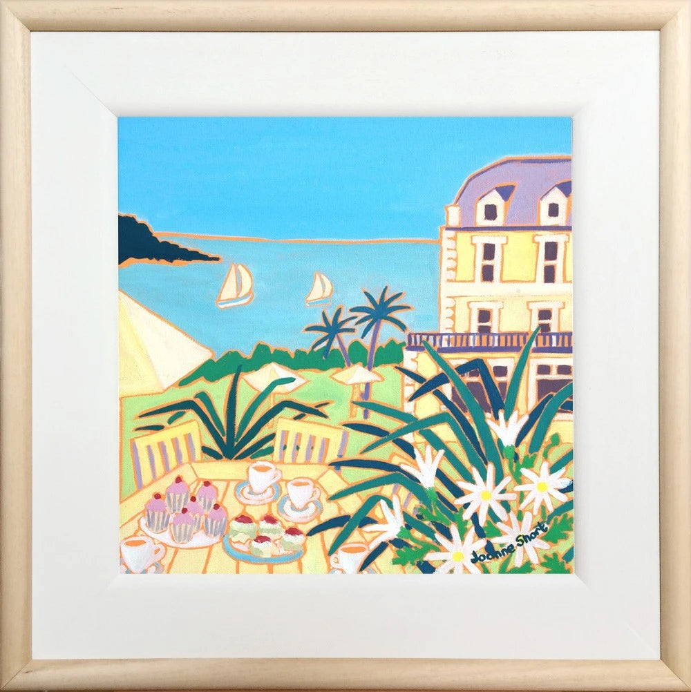 Original painting by Joanne Short. Afternoon Tea at the Fowey Hotel. Joanne Short