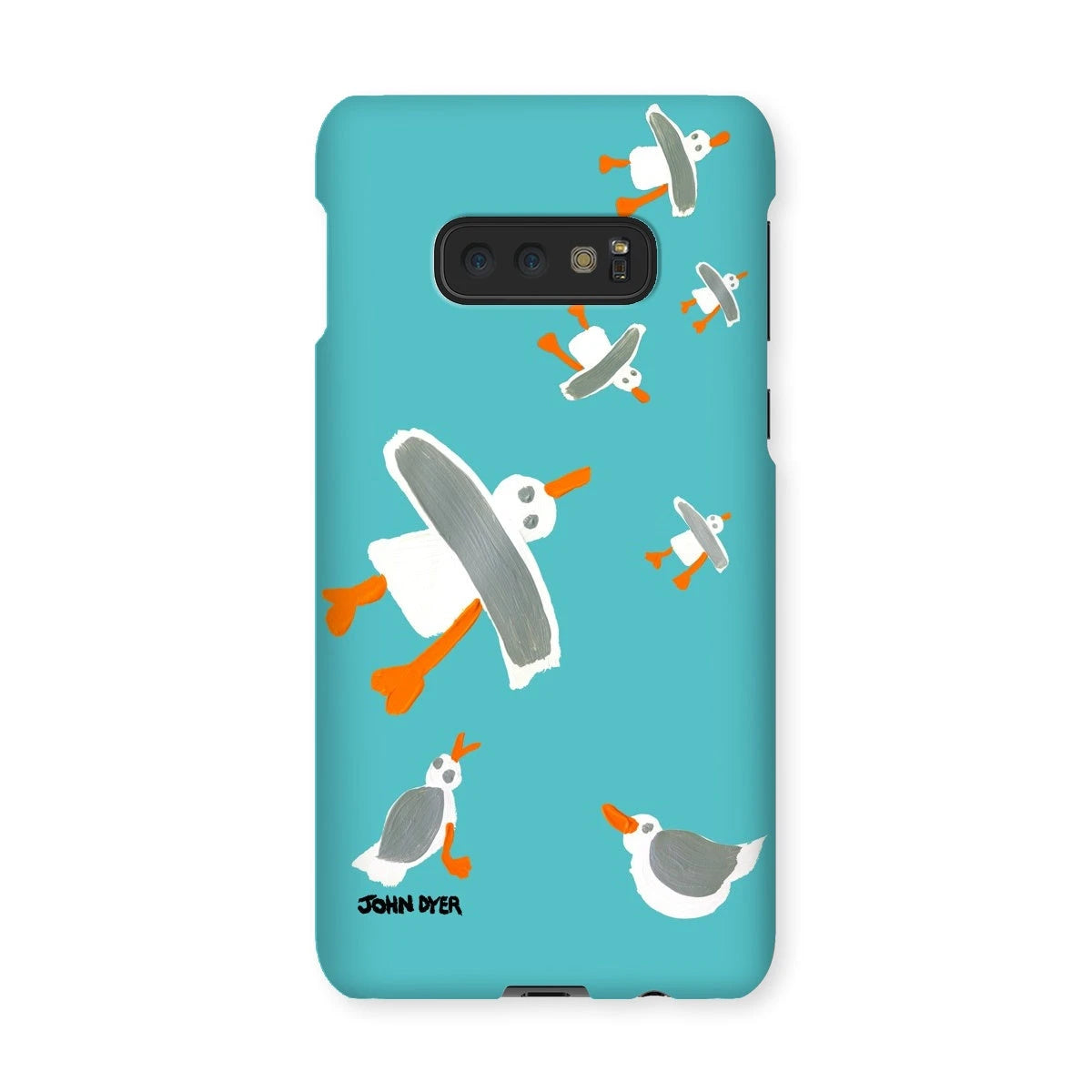 Snap Art Phone Case. Cornish Seagulls - Teal Colour. Artist John Dyer. Cornwall Art Gallery John Dyer