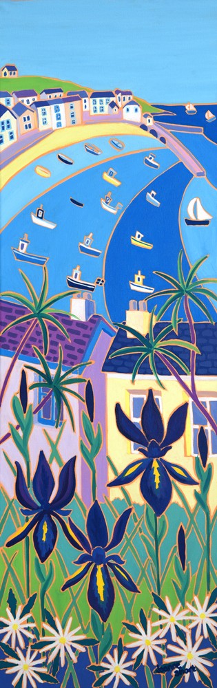 Joanne Short Painting. Blue Iris, St Ives. Cornwall.