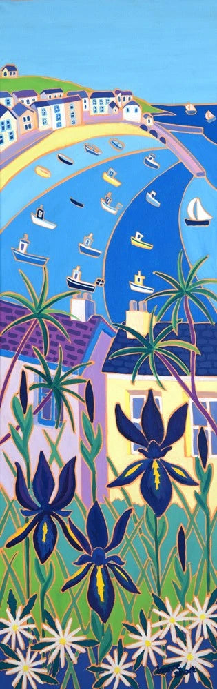Joanne Short Painting. Blue Iris, St Ives. Cornwall. Joanne Short