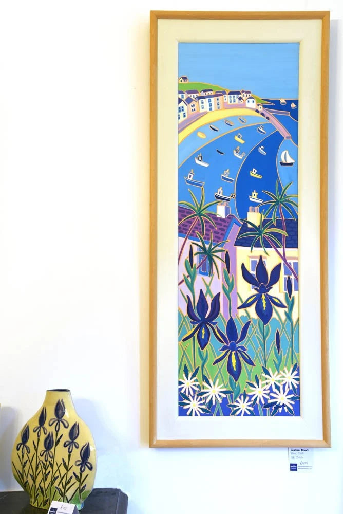 Joanne Short Painting. Blue Iris, St Ives. Cornwall. Joanne Short