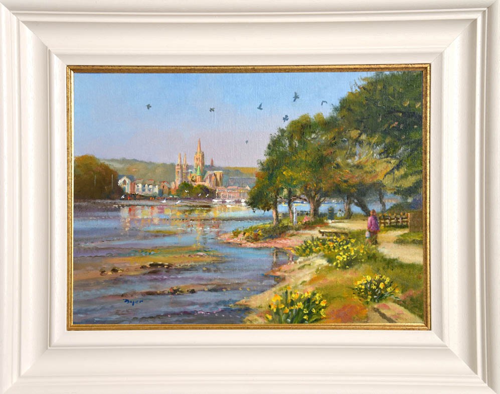 Original Oil Painting on Canvas. Springtime. Truro. By British Artist Ted Dyer.