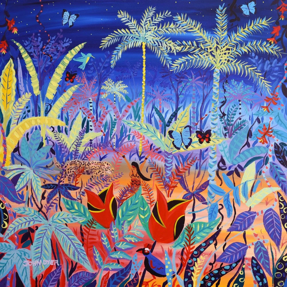 Original Painting by John Dyer. 'Rare - Spiritual Rebirth'. Amazon Rainforest Spirit Painting inspired by the Yawanawá Tribe. Eden Project Artist in Residence John Dyer