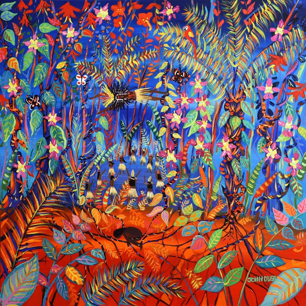 Original Painting by John Dyer. The Creation of Uni (Ayahuasca). Painting inspired by the Yawanawá Tribe. Amazon Rainforest. John Dyer