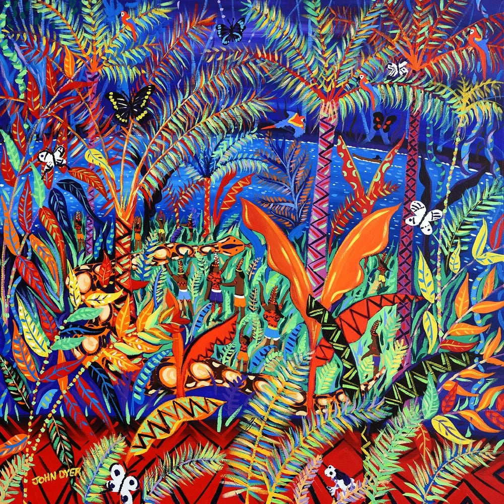 Limited edition rainforest environmental print by artist John Dyer. 'Kênê. At one with Nature. Amazon Rainforest'. John Dyer