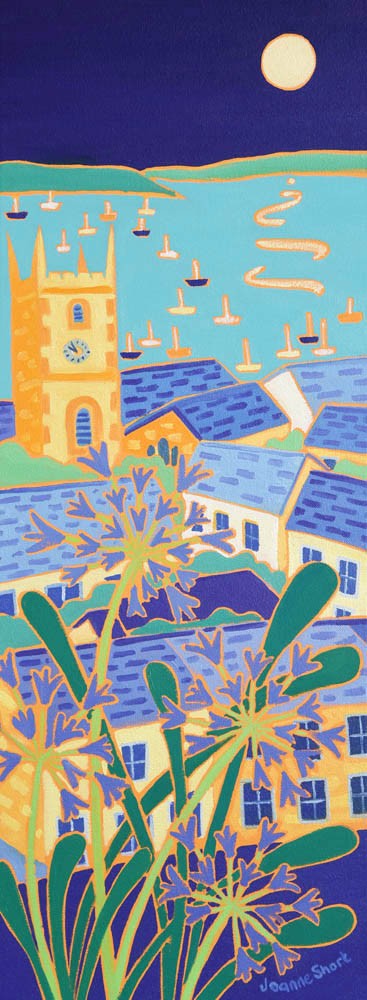Original painting by Joanne Short. Shimmering Moonlight, Falmouth.