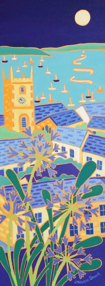 Original painting by Joanne Short. Shimmering Moonlight, Falmouth. Joanne Short
