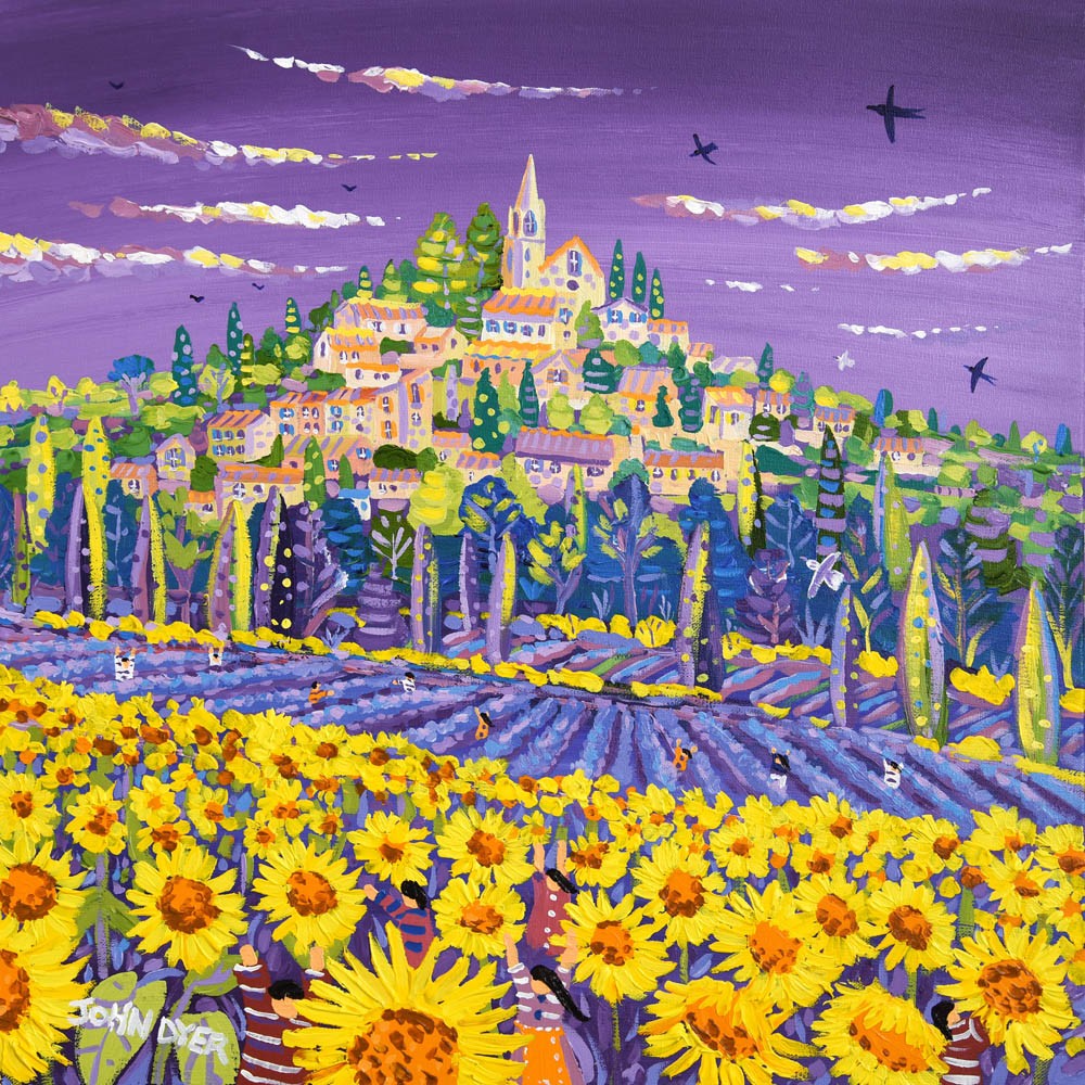 Original Painting by John Dyer. Fields of Colour, Bonnieux, Provence. John Dyer